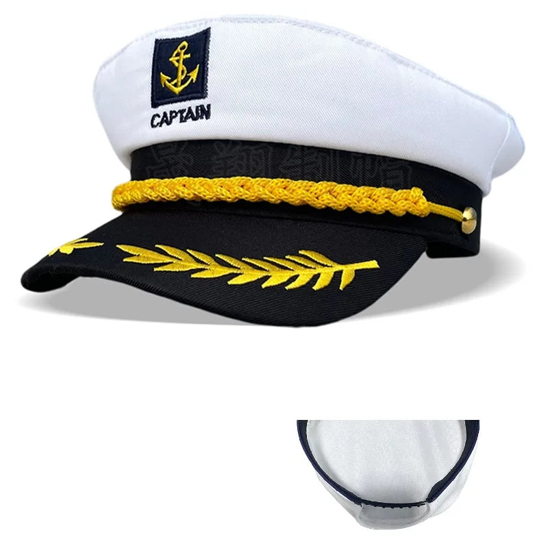 Men Women Baseball Caps Nautical Marine Sailor Navy Captain Hats Adjustable Cotton Hat for Party Performance Costume Cosplay Y2K