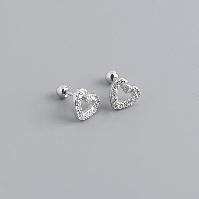 925 Sterling Silver Fashion Korean Petal Screw Bead Stud Earrings for Women Charm Ear Bone Piercing Jewelry Accessories