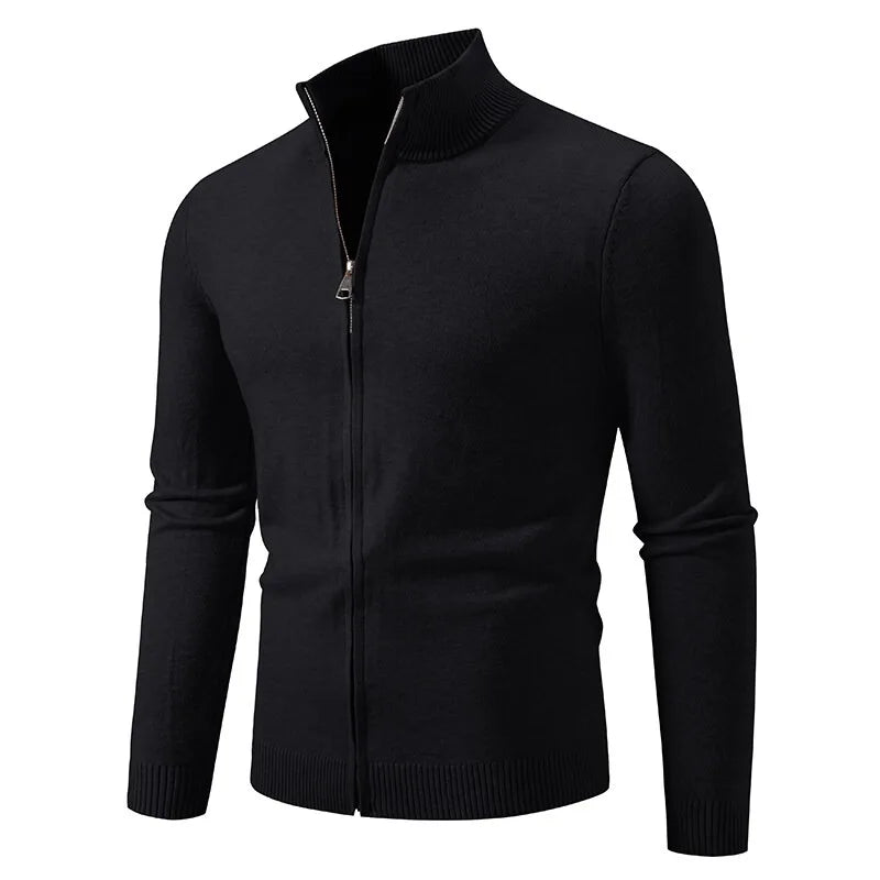 Men's Zipper SweaterCoats Slim Fit Sweaters Stand Cold Blouse Knitwear Fall Winter Cardigan Jumper Warm Streetwear