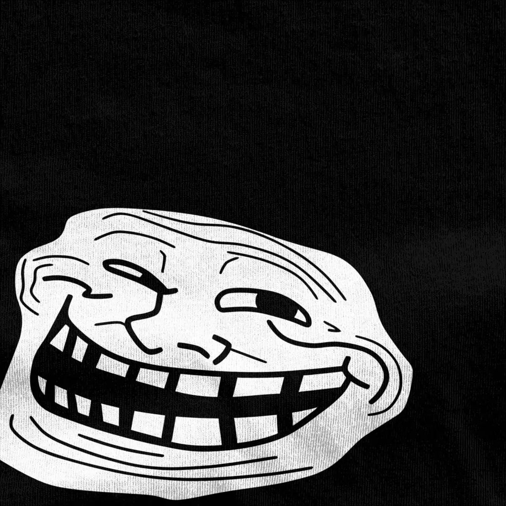 تي شيرت رجالي بتصميم Rage Comic Trollface مضحك على طراز أنيمي الهيب هوب بأكمام قصيرة، قمصان صيفية رائعة من القطن الخالص بياقة مستديرة مقاس 6XL