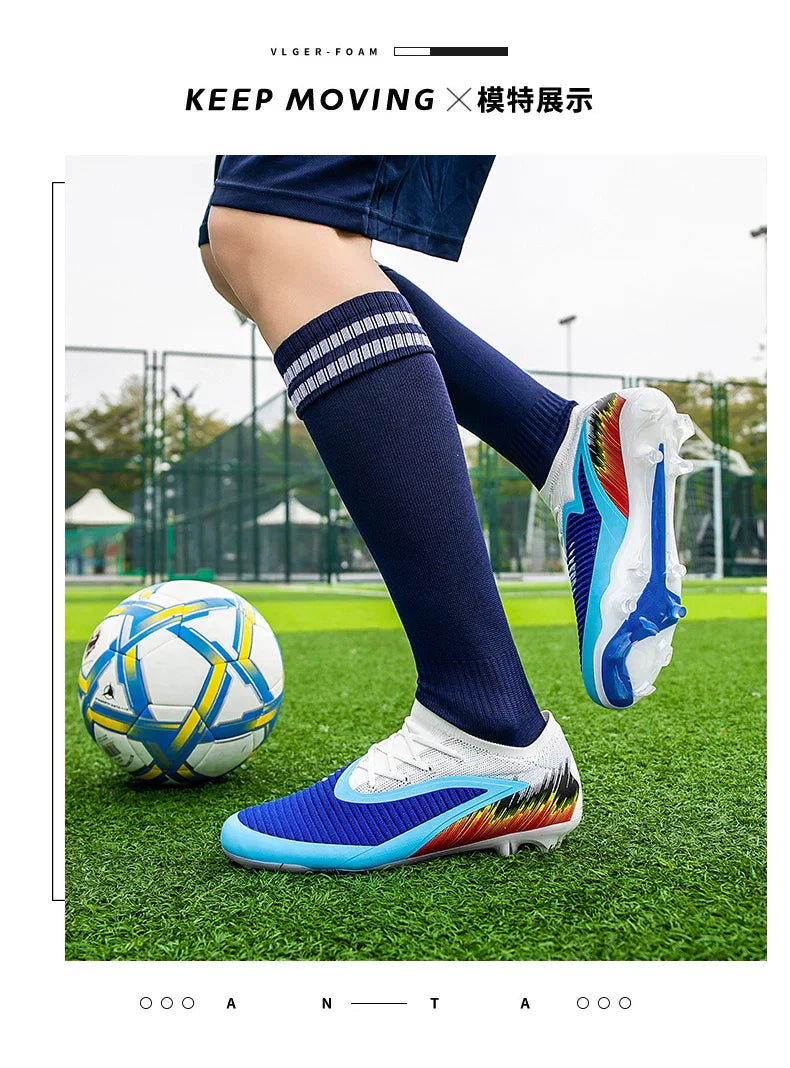 New Men Football Boots Training Ultralight Outdoor Drop Shipping Soccer Shoes Cleats Shoes Soccer Long Spikes FG Non-Slip