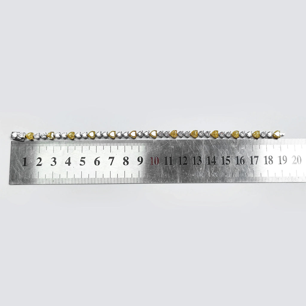 Art Deco Diamond-fire CZ-  Fancy Light Yellow Tennis Bracelet Sterling Silver 925 Fancy Party Wear Bracelet Gift