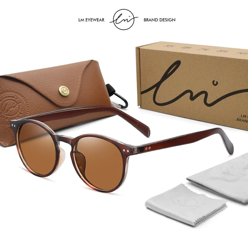Retro Round Sunglasses Women Men Ultralight TR90 Polarized Unisex Driving Shades Vintage Sun Glasses UV400 Gafas De Sol