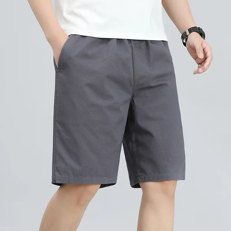 Men's Lightweight Cotton Summer Casual Shorts Loose Wide-Leg Fitness Exercise Work Shorts Comfortable Breathable