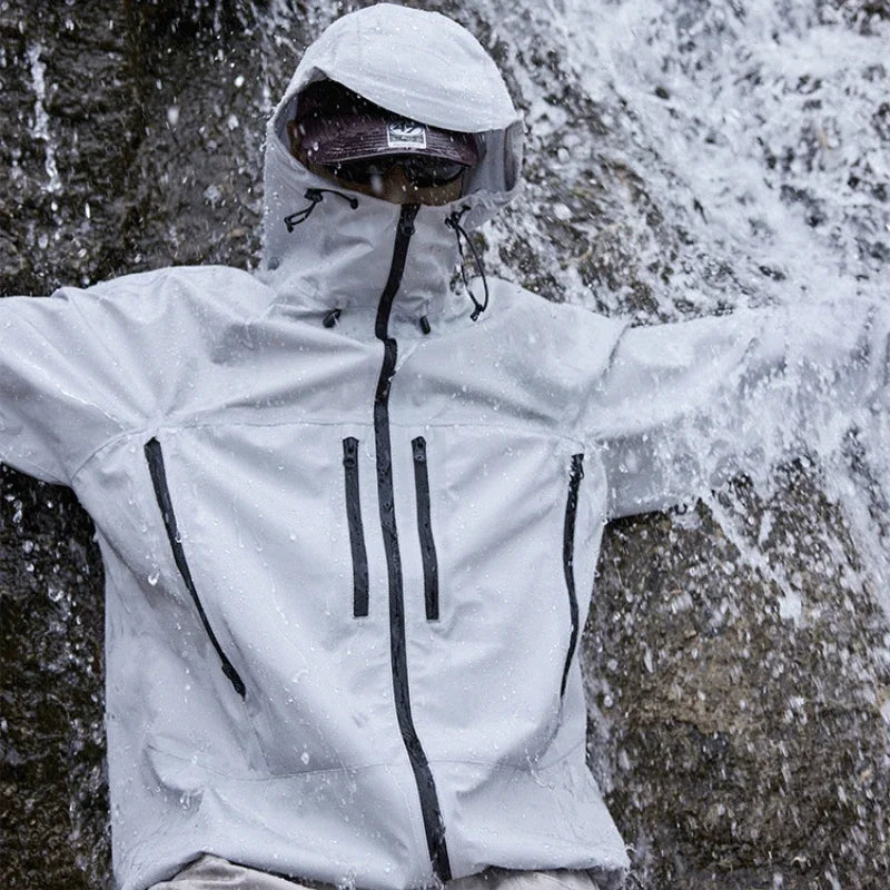 TripleGuard HardShell Sealed Outdoor Waterproof Jacket - Premium Multi-Pocket Heavy-Duty Mountain Utility Workwear Unisex
