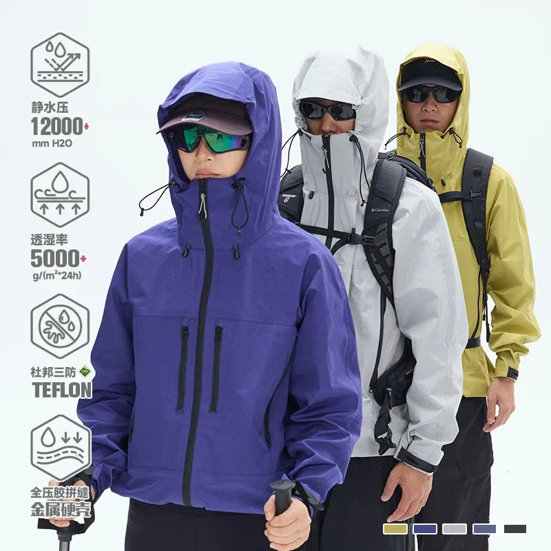TripleGuard HardShell Sealed Outdoor Waterproof Jacket - Premium Multi-Pocket Heavy-Duty Mountain Utility Workwear Unisex