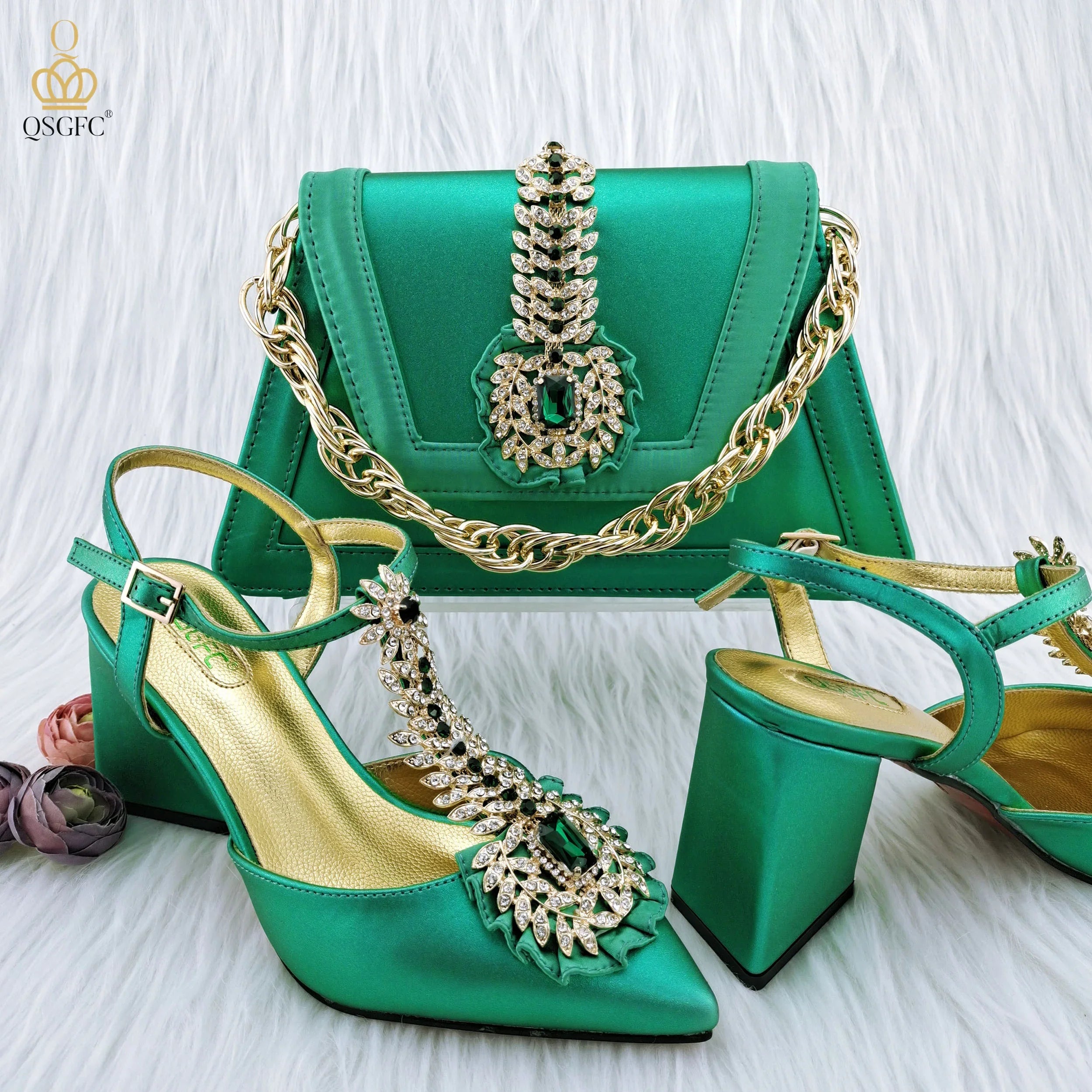 Royal Blue Noble Three-Dimensional Bag With Elegant High Heels