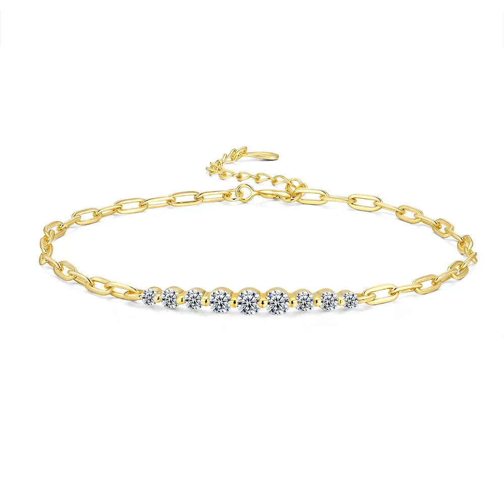 Micro Full 2/2.5/3mm D Color Moissanite Diamond Tennis Bracelet for Woman 925 Silver Plated 18k Adjustable Link Bracelets