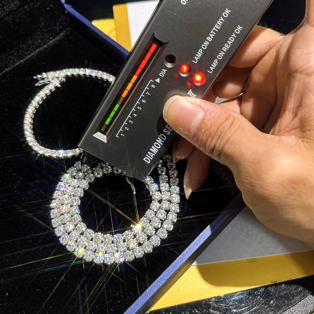 Real 2-5mm Full D Color Moissanite Tennis Neck Chain Necklace for Woman Man 925 Silver GRA Certified Party Bridal Necklaces