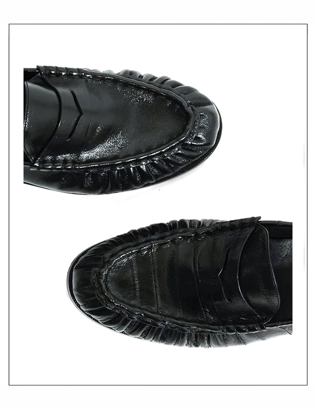 Loafers for men's eel skin pleated design a top layer cowhide slip in formal dress shoe suitable for casual work and commuting