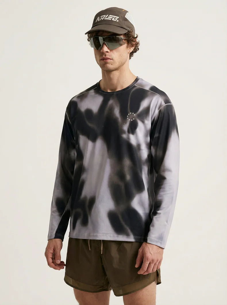 Men's Digital Camo Long-Sleeved T-Shirt: Lightweight, Breathable, Moisture-Wicking—Ideal for Outdoor Sports & Fitness