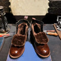 Mens Winter Plus Velvet Cotton Boots Japanese Style Comfortable Warm Motorcycle Boots Men Trendy All-match Lace-up Leather Boots