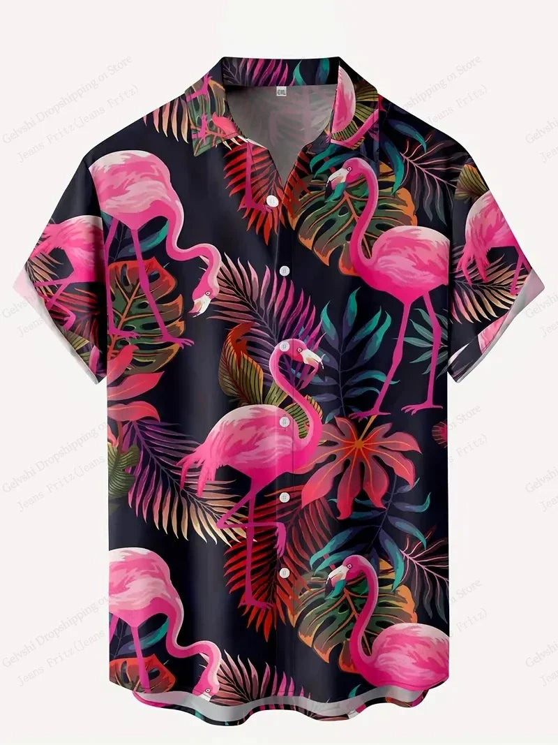 Men's Vocation Lapel Camisa Oversized Hawaiian Shirts