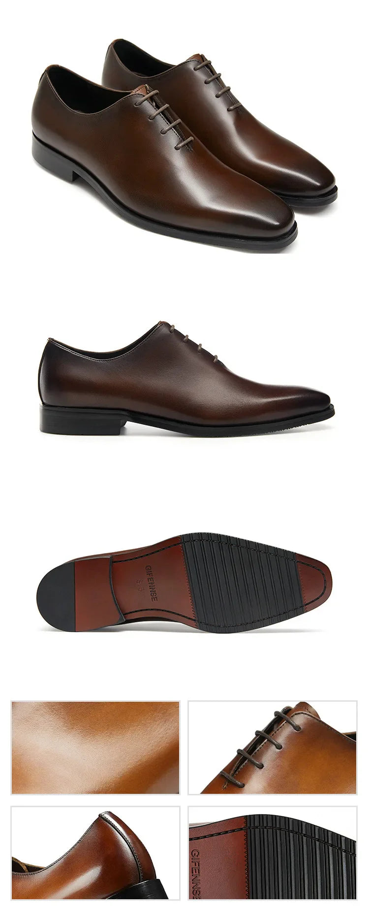 Top Quality Men Oxford Shoes Genuine Leather Pointed Toe Luxury Black Brown Men Business Office Formal Shoes