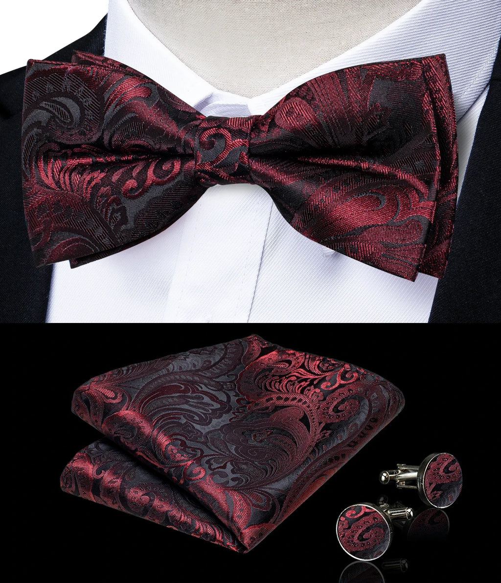 Suit Vest for Men Wedding Party Silk Waistcoat Bow Tie Handkerchief Cufflinks Tuxedo Gilet Men Clothing Wholesale
