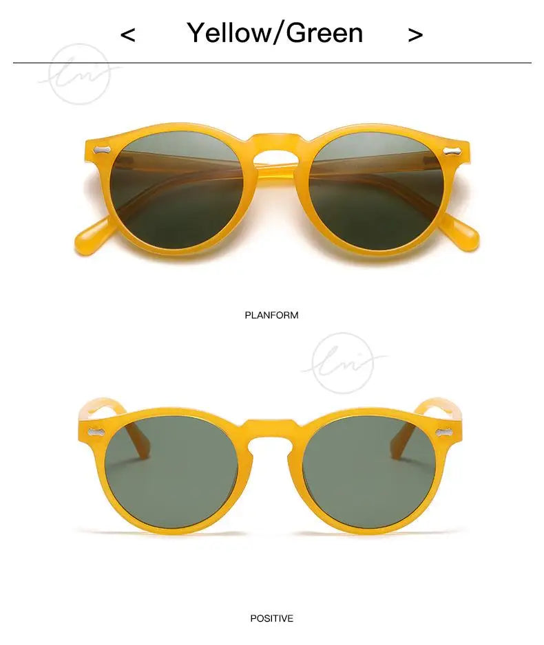 Retro Round Polarized Sunglasses Women Men Classic Leopard Frame Driving Shades Vintage Sun Glasses Unisex UV400 Gafas De Sol