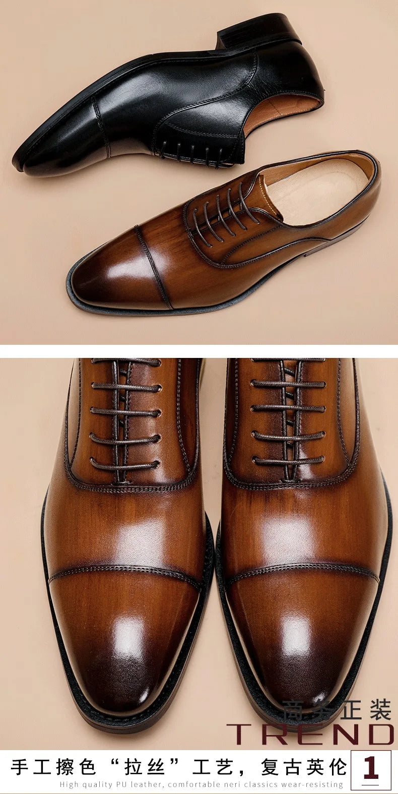 New Style Men's Shoes Formal Dress Shoes Male Oxfords Men Genuine Leather Office Shoes Elegant Wedding Party Lace-up Shoes