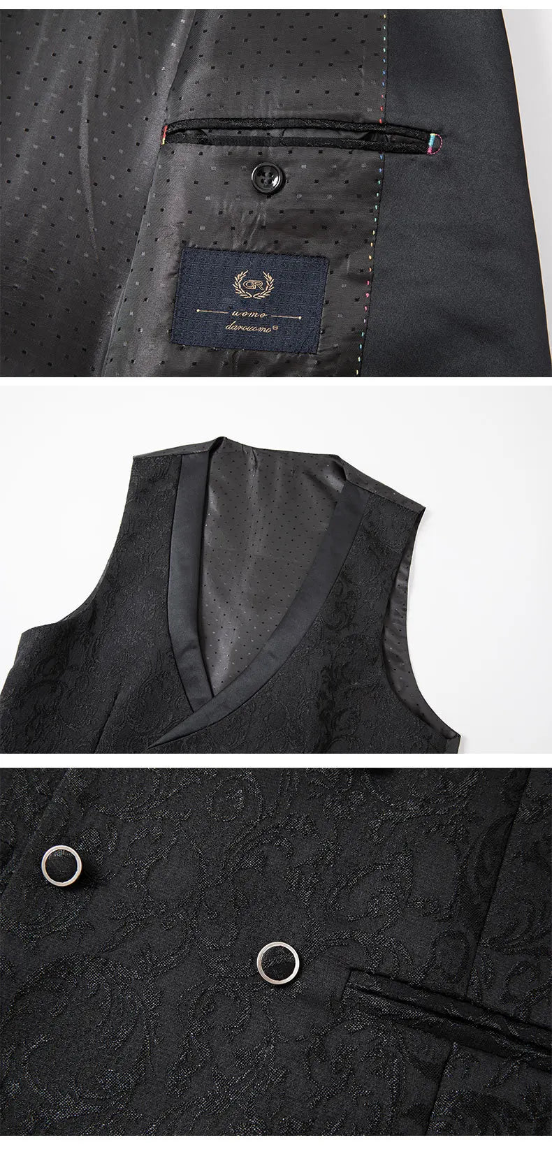 2025 New Large-Sized Jacquard Men's Suit for Wedding Dress, Groom's Suit Set, Host's Performance Costume