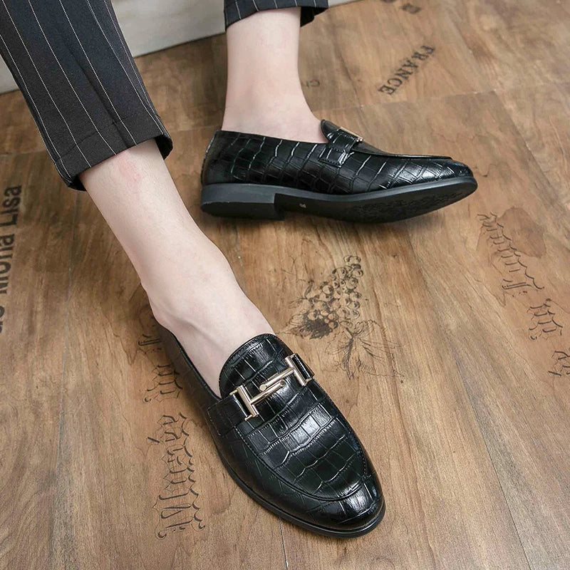 2024 High Quality Casual Leather 38~48 Designer Mens Dress Wedding Black Fashion Office Business Loafers Formal Shoes for Men
