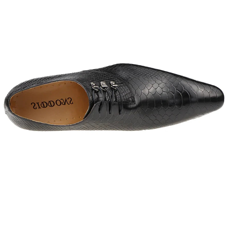 Men's Casual Dress Shoes Classic Oxfords Formal Modern Business Shoes Social Male Wedding Dress Sapato Loafer Serpentine Print