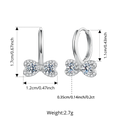 Elegant Moissanite Hoop Earrings for Women, Bow Shape 925 Sterling Silver D Color Round Cut Lab Diamond Earrings
