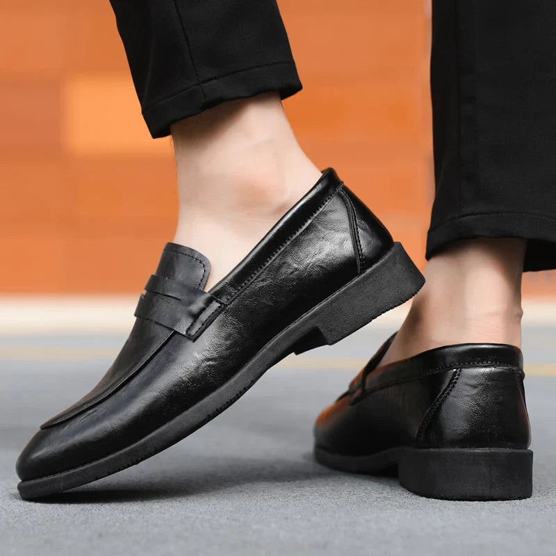 Mens Casual Leather Shoes Comfortable Slip on Loafers Leather Dress Shoe Classic Business Footwear zapatos para hombre chaussure