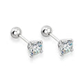 4 Prong GRA Certified 0.3-2CT D Color Moissanite Earrings for Women Men 925 Silver Plated 18K Gold Party Ear Studs Gift