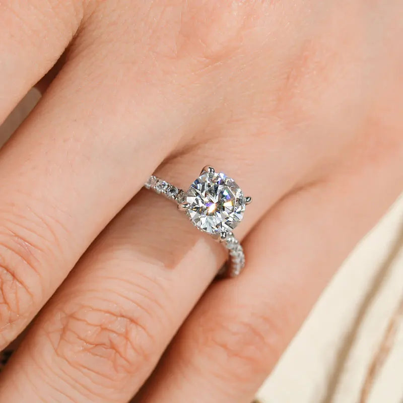 2CT Moissanite Engagement Wedding Ring for Women 925 Sterling Silver Rings Promise Finger Jewelry Sparking Lab Diamond 8mm