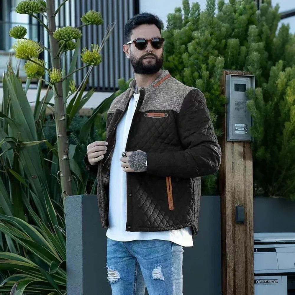 Men's Jackets Casual Bomber Coat Diamond Quilted Puffer Down Lightweight Casual Button Down High Quality Overshirt Us Size