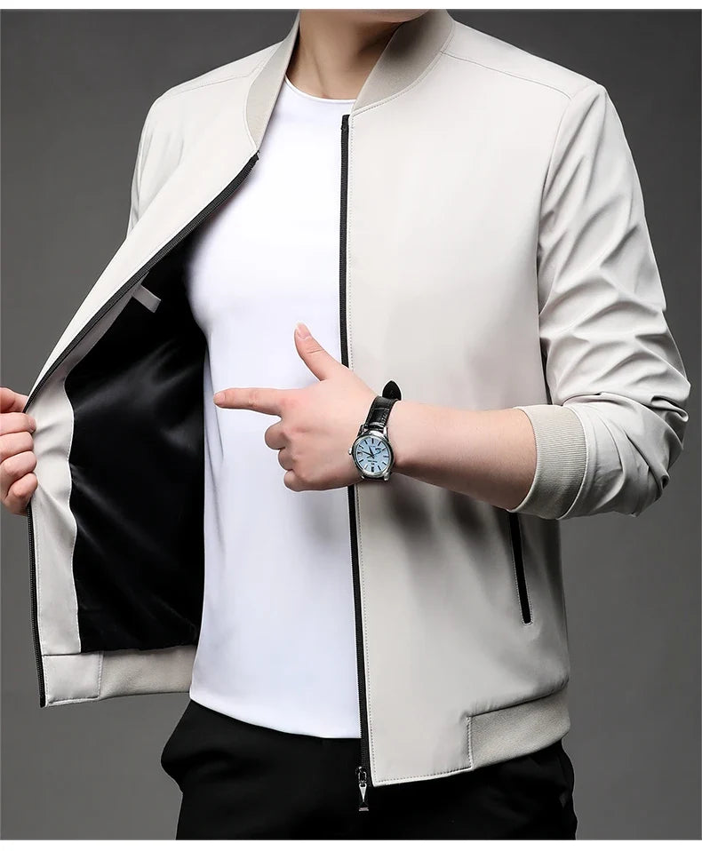 Men's High-Quality Fashion Spring Baseball Collar Business Casual Jacket Handsome Youth Coat Dad Jacket M-5XL