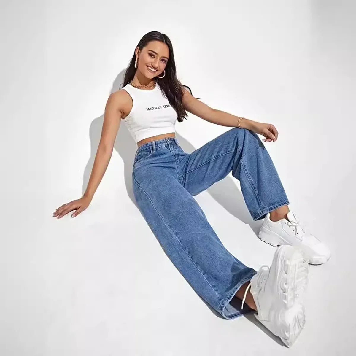 Women y2k High street baggy straight pants