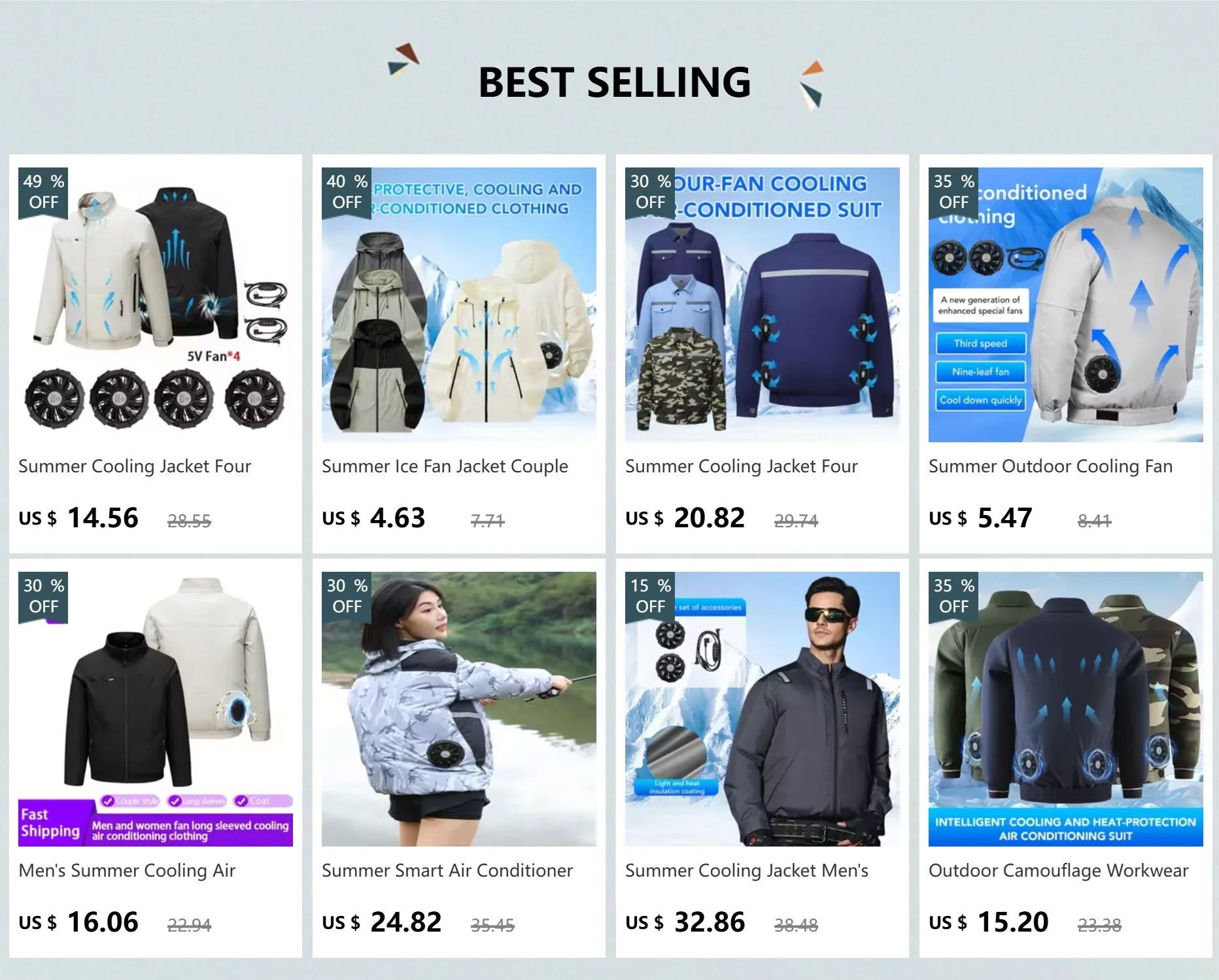 Smart Air Conditioned Jacket with Four Hole Fan Clothing Men's Outdoor Fishing Sun Protection Uniform Labor Protection Workwear