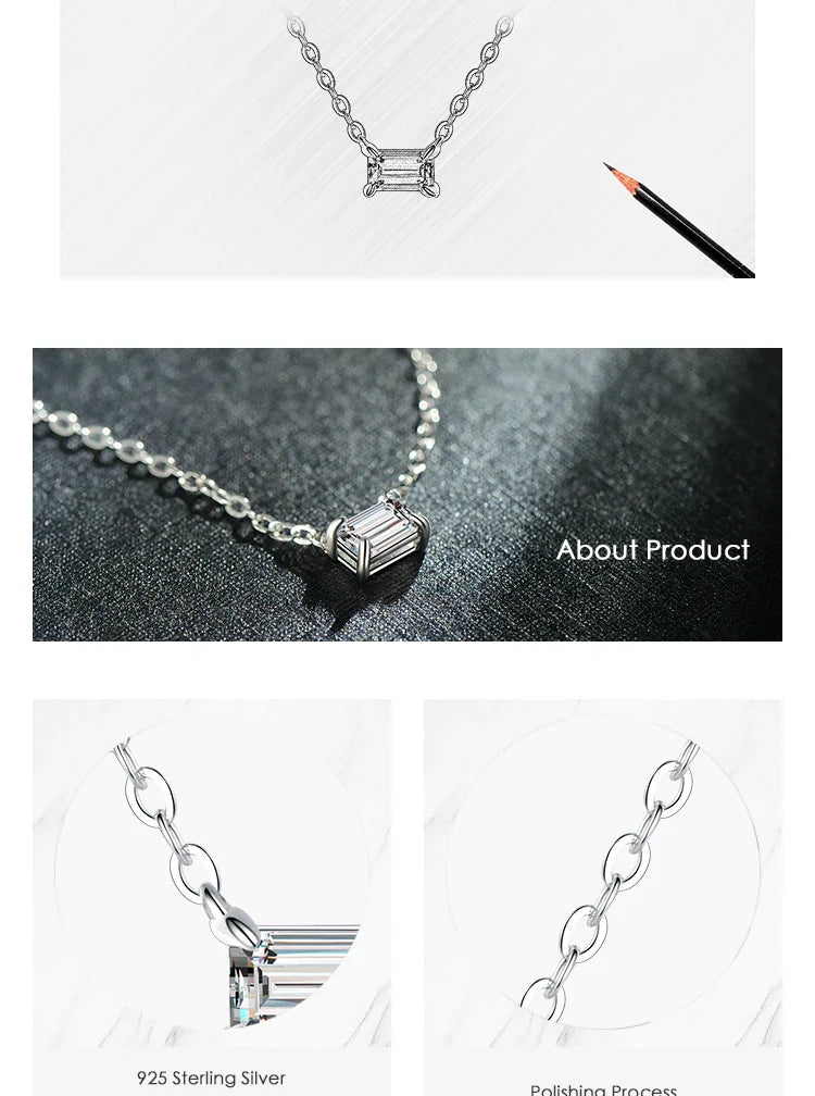 Genuine 925 Sterling Silver Fashion Charm AAA Zirconia Pendant Necklace For Women Silver Female Necklaces Fine Jewelry