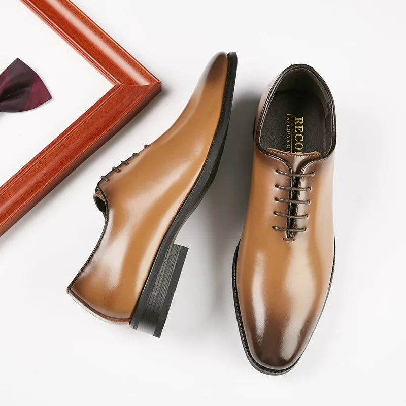 Large Size Men's Shoes New High Quality Cowhide Memory Foam Stitching Soles Business Dress Shoes Men Genuine Leather Shoes