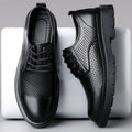 Men's Soft Leather Sandals Business British Style Perforated Breathable Non-Slip Suit Wedding Dress Shoes Summer