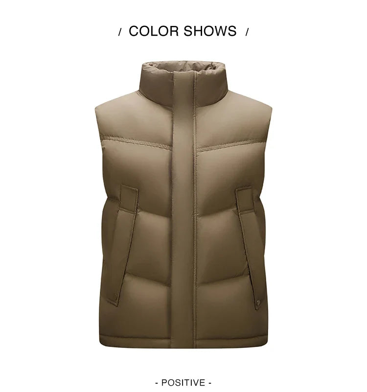 Down Vest Men 2025 Winter New Loose Waterproof Couple Matching Solid Versatile Outerwear