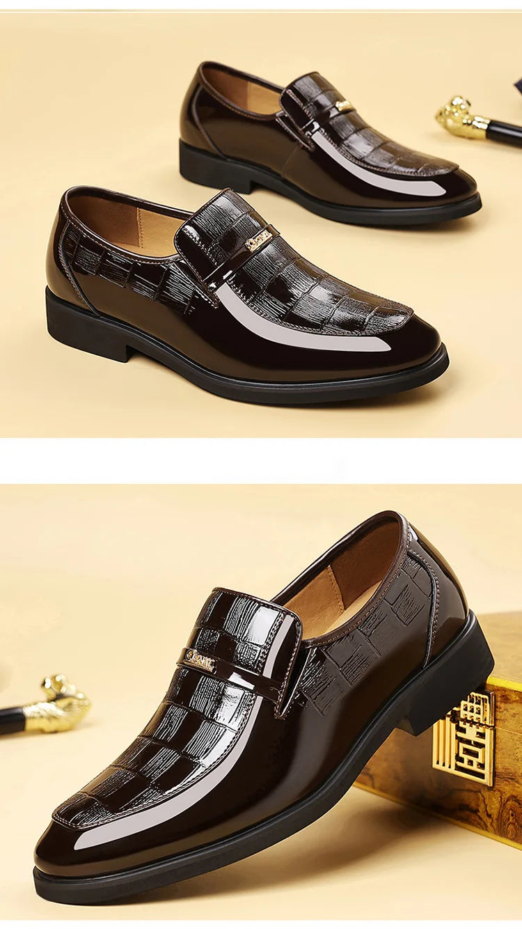 Spring New Men's Business Formal Leather Shoes Solid Color Fashion Casual Shoes Male British Pointed Toe Dress Shoe Man