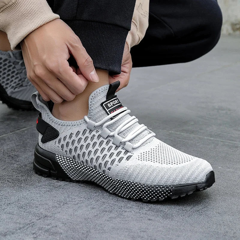Men's Mesh Shoes Unique Grid Trend Design Breathable Comfortable Running Shoes Summer New Track  Field Basketball Sports Shoes