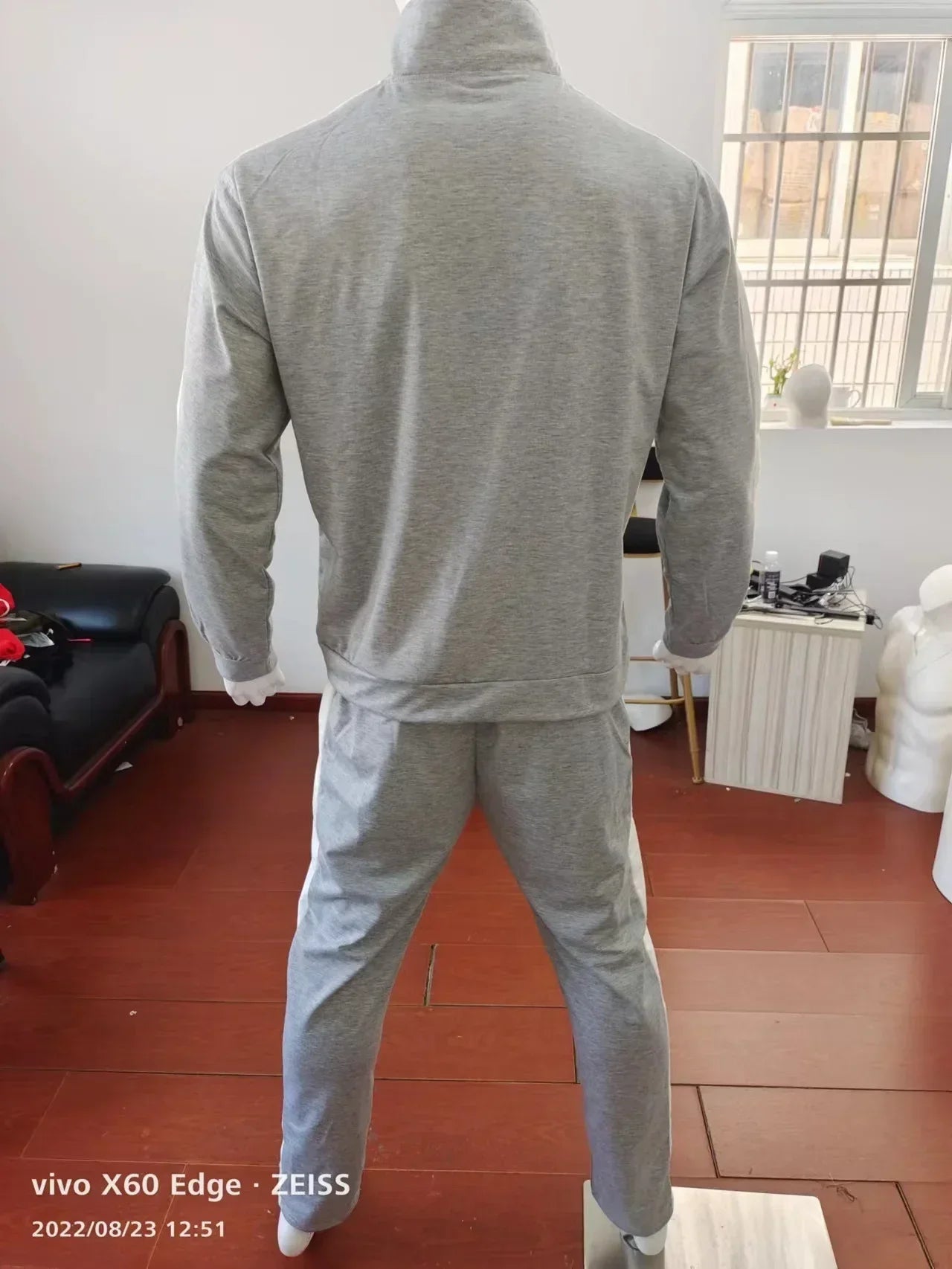 2025 Spring Autumn Men's 2-Piece Set Color Blocking Zipper Stand Collar Casual Sports Jacket Sweatshirt Trousers Suit