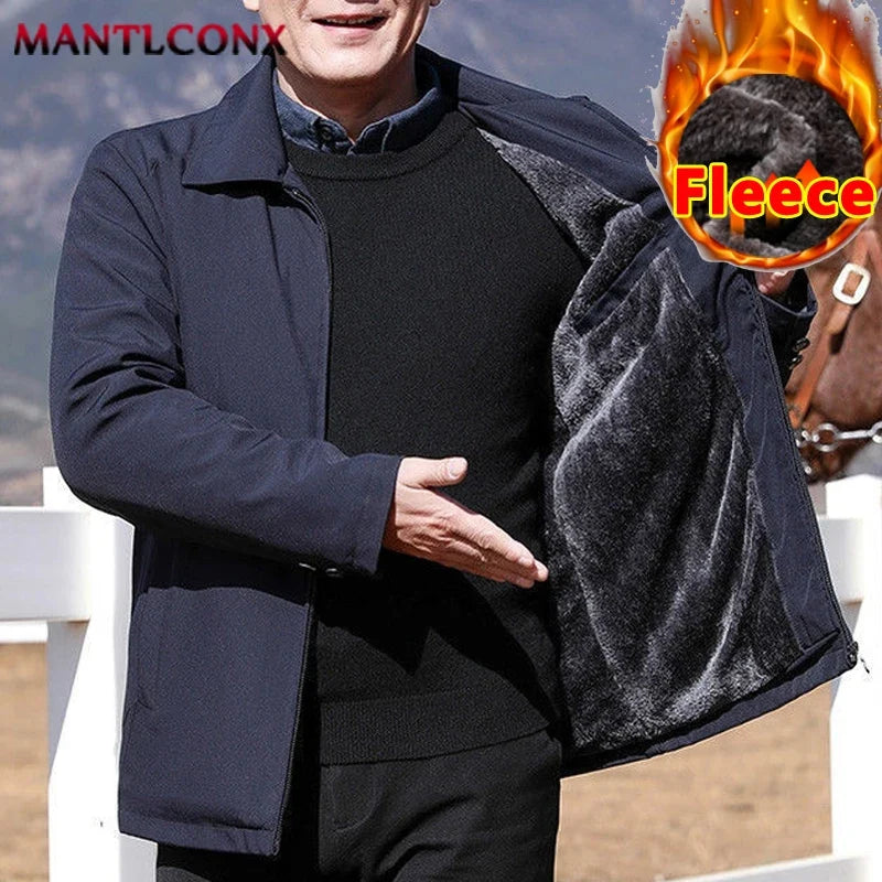 Men Windproof Men's Winter Coat Blazer Autumn Winter Warm Men's Jacket Windbreak Casual Business Coat L-3XL