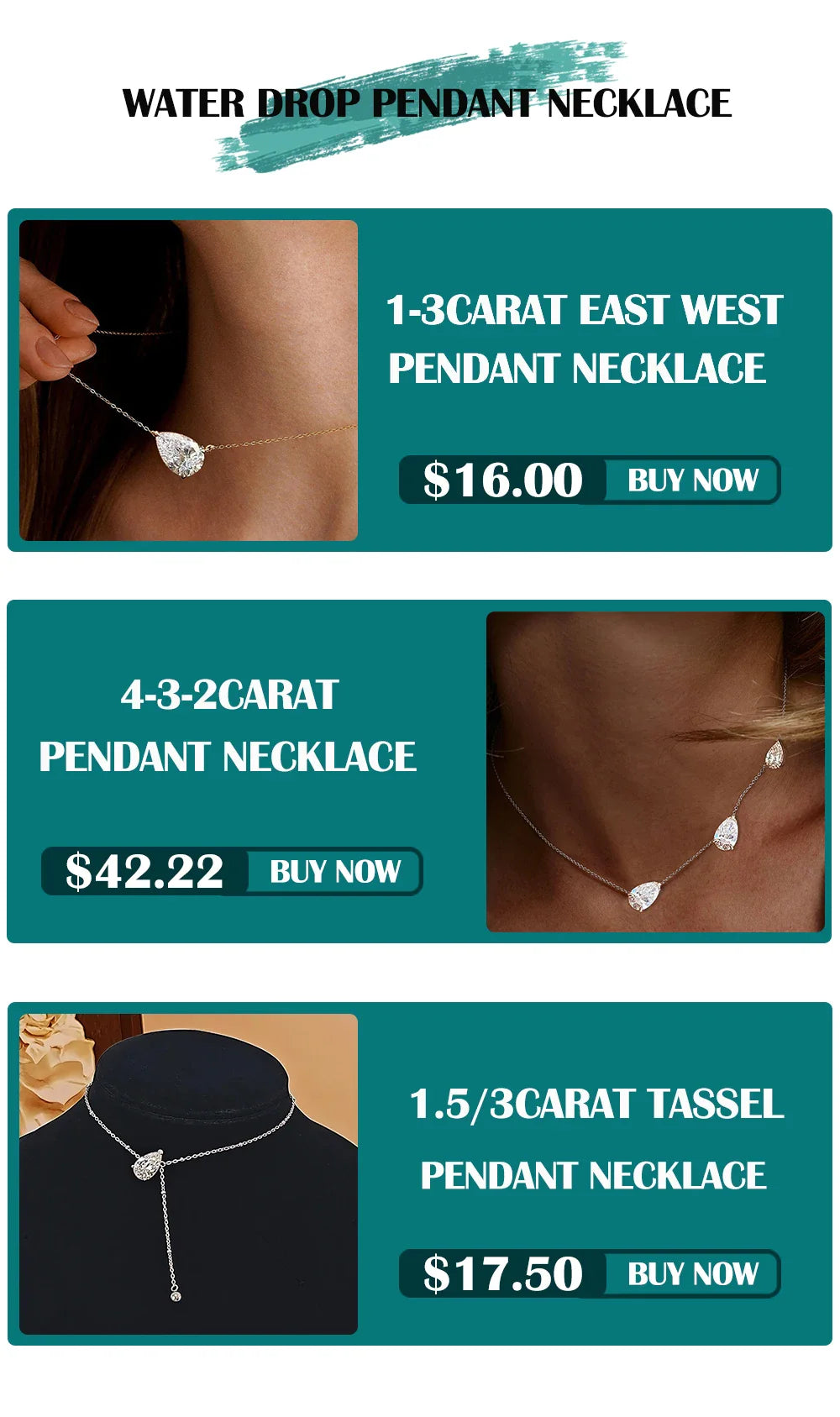 11.5carat Waterdrop All Moissanite Pendant Neclace with Certificates 925 Silver Pear Cut Diamond Long Tassel Neckchain for Women