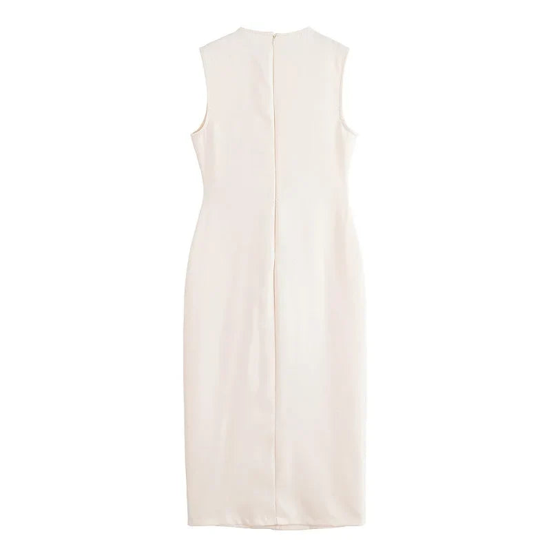 2025 Womens Dresses Black Office Long Dresses for Women Spring Sleeveless Midi Dress Woman Belt Button Women's Dress Vest