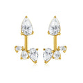 18k Plated Pear Cut 100% All Moissanite Stud Earrings for Women Girls Water Drop Luxury Ear Jewelry 925 Sterling Silver