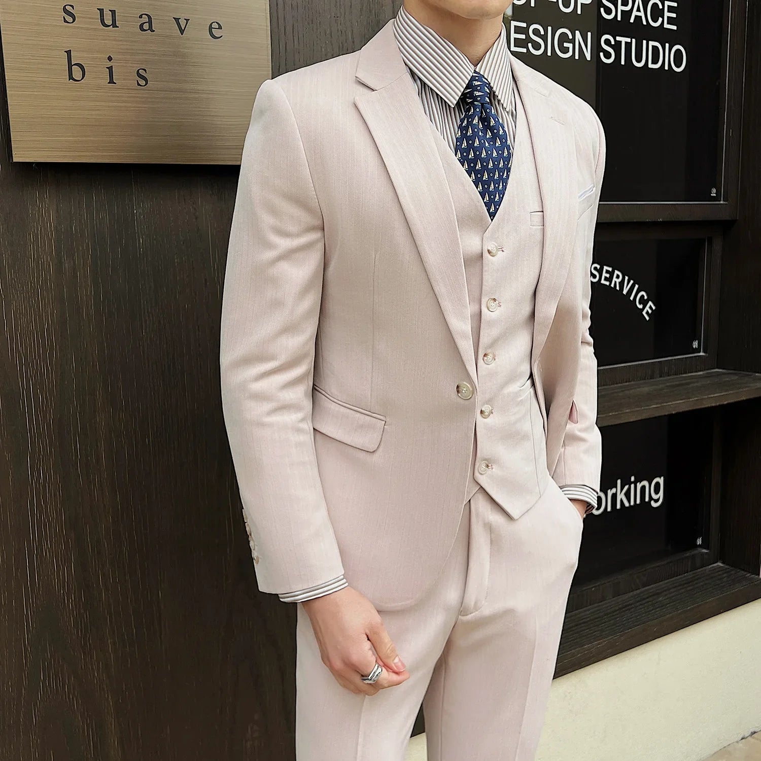New High-quality Men's Three-Piece Suit Set