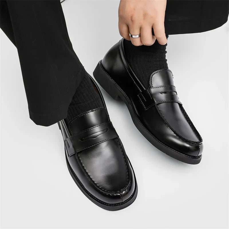 Handmade Casual Shoes Hot-selling Slip-on Flats Leather Mens Dress Loafers Luxury Comfy Moccasins Male Walking Business Shoes