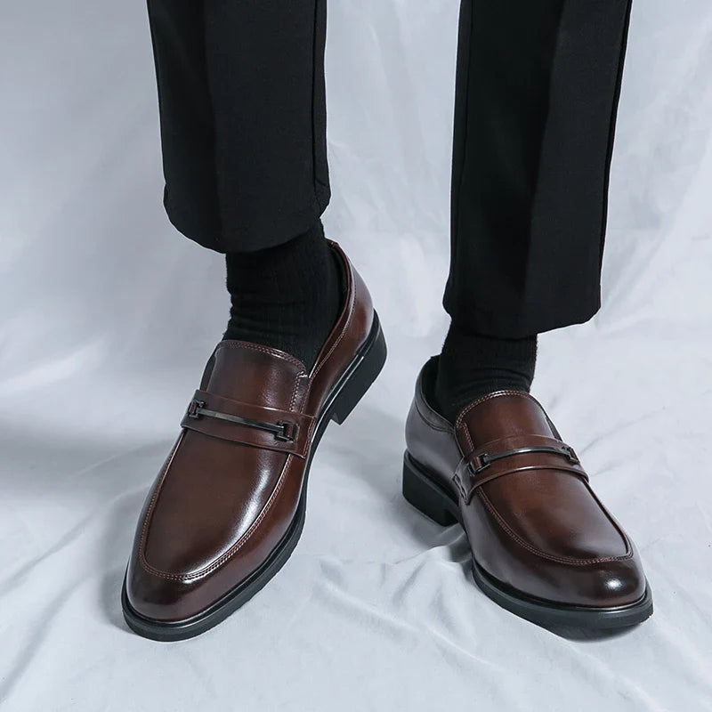 Men's Formal Leather Shoes – Classic Oxford Style, Genuine Leather, Black or Brown, EU 40–48