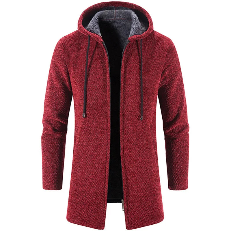 Autumn And Winter Cashmere Men's Cardigan Chenille Outer Sweater Coat Windbreaker Solid Color Fashion Clothing