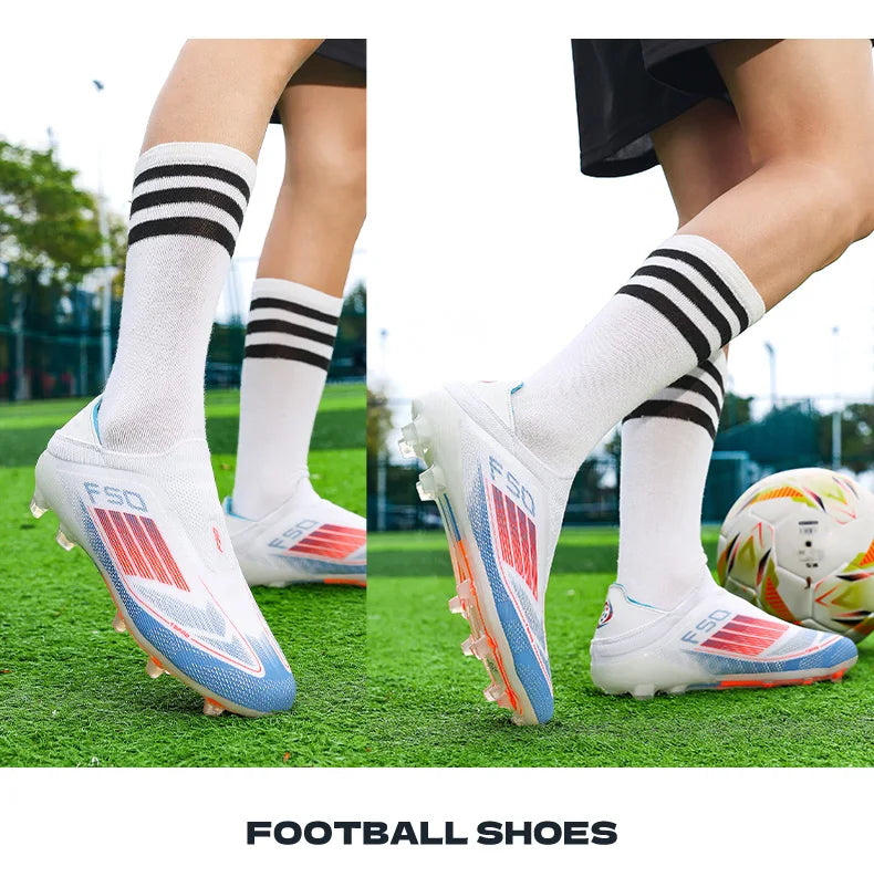 Men Football Boots Long Spikes Match Futsal Soccer Shoes Training TF Ultralight Indoor Sneakers Breathable Cleats Drop Shipping