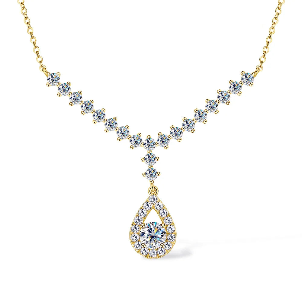 3.38CT Moissanite Necklaces for Women 100% Real Silver Chain 925 Pandant Lab Diamond Luxury Wedding Party Jewelry