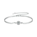 925 Sterling Silver 0.5CT Sparkling Moissanite Bracelet Bezel Setting Lab Diamond Chain Link for Women Anniversary Gift